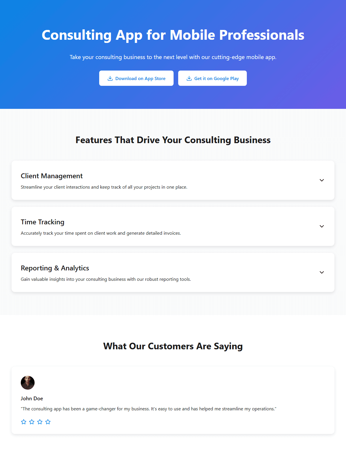 Consulting Mobile App Promo - Modern (Accordion Stack)