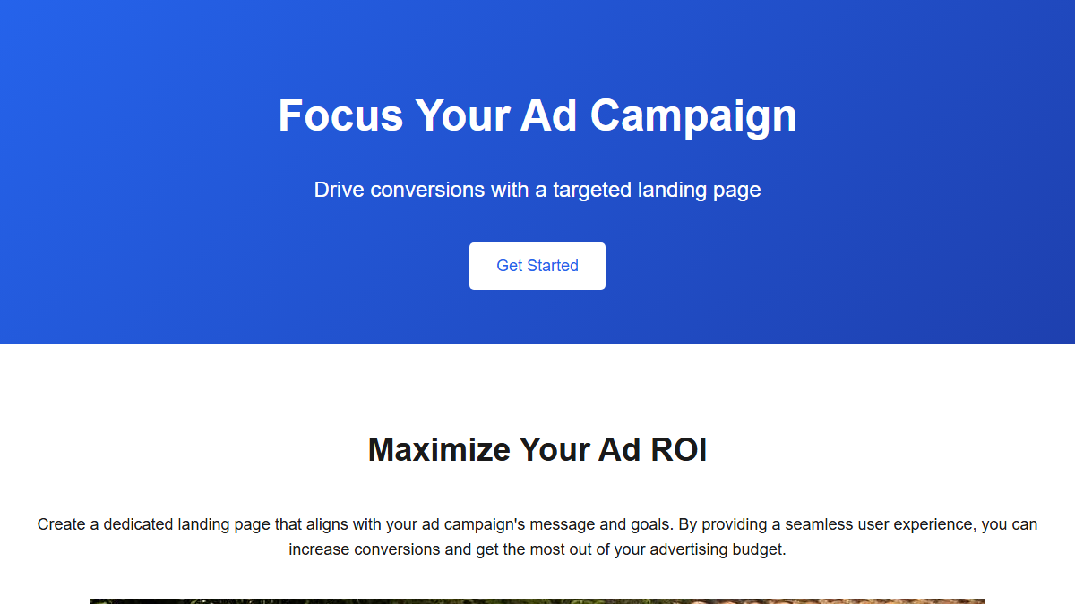 Landing Page for Ads